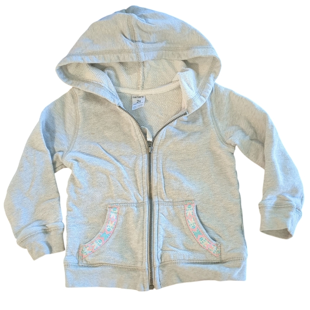 🍁2/$7🍁CARTER'S Grey Full Zip Hoodie